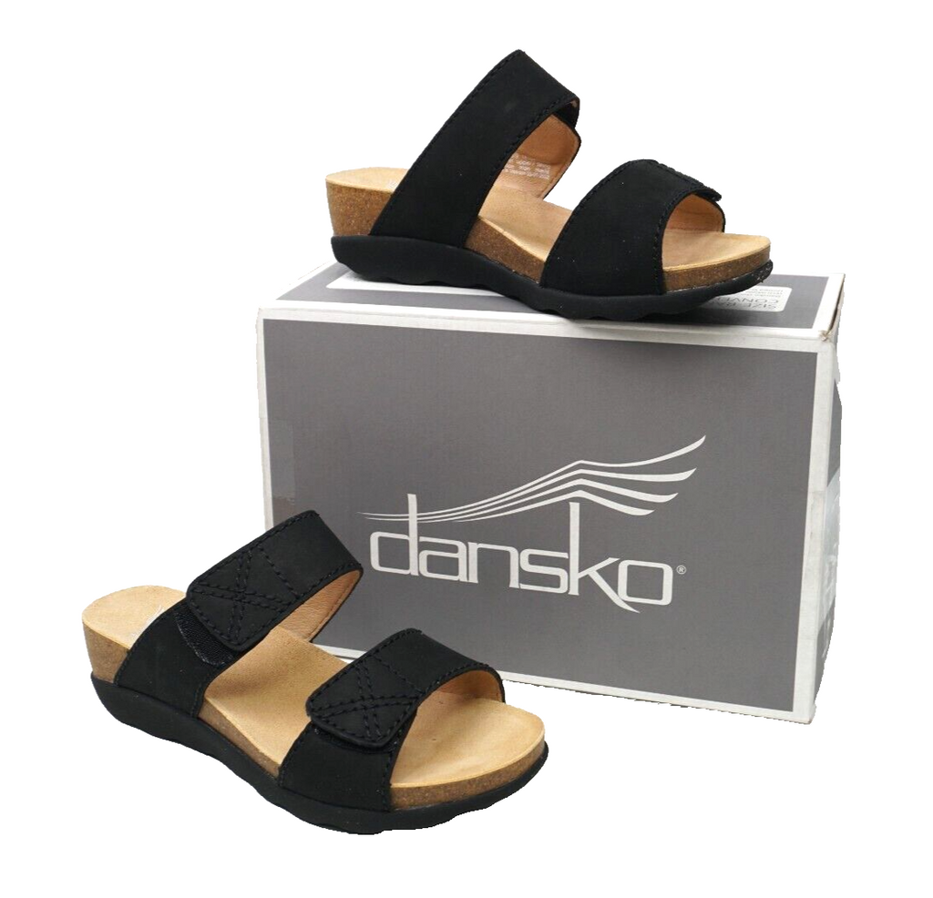 🔥Dansko Women's Maddy Slip-On Wedge Sandal, Black, 8.5-9US / 39EU NEW IN BOX🔥