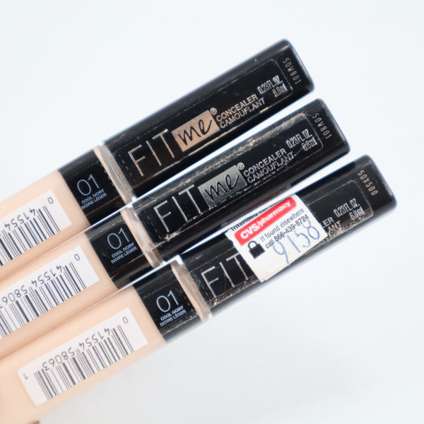 🔥3 X MAYBELLINE Fit Me Concealer Camouflant #01 Cool Ivory NEW SHIPS TODAY🔥