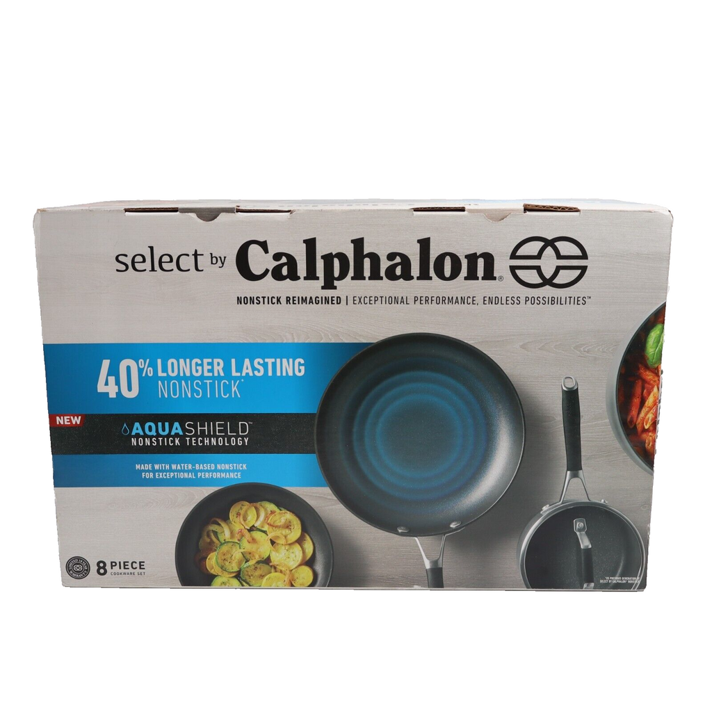 🔥NEW Select by Calphalon with AquaShield Nonstick 8pc Cookware Set SHIPS TODAY