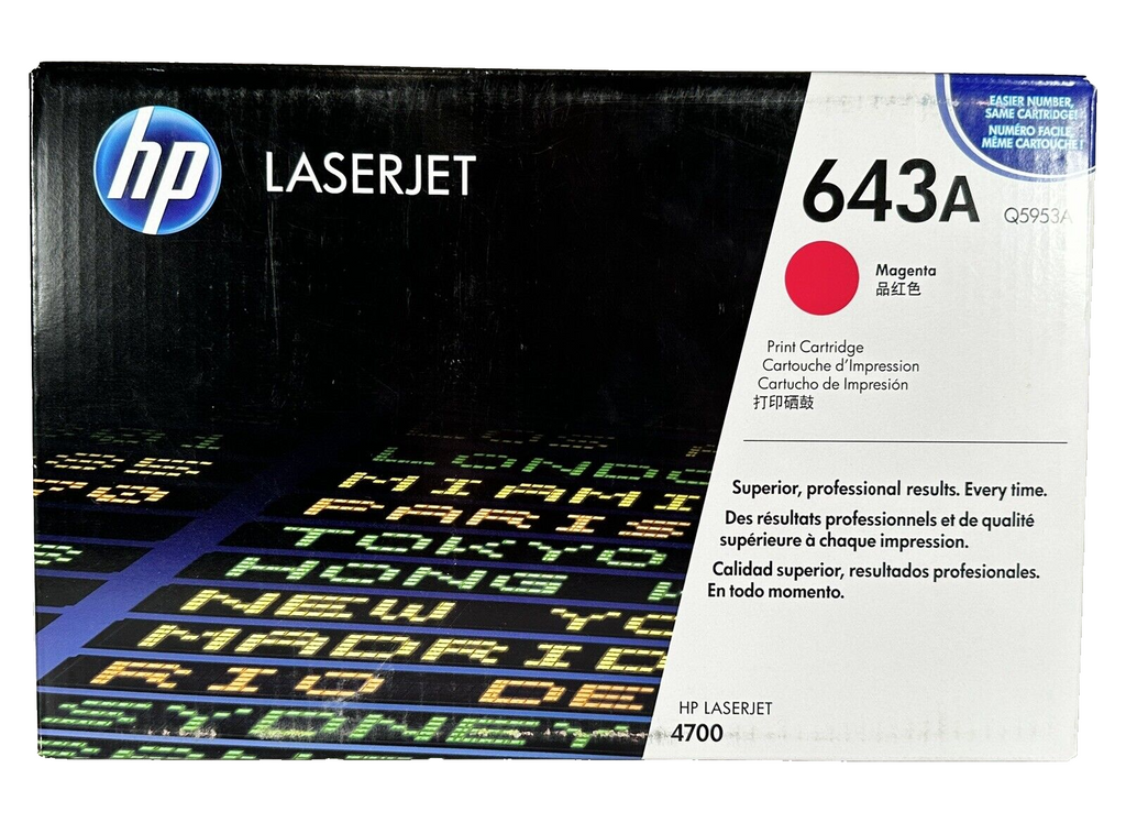 🔥New Genuine HP Q5953A 643A Magenta Toner Cartridge Laser Jet 4700 SEALED BOX🔥