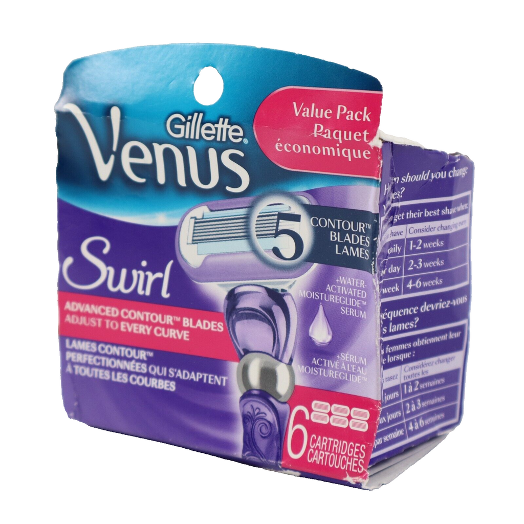 NEW Gillette Venus Value Pack 5 Deluxe Blades Swirl & Platinum Deluxe Smooth 6ct
