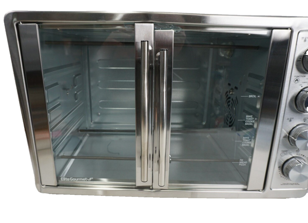 SEE NOTES Elite Gourmet ETO4510B# French Door 47.5Qt, 18-Slice Convection Oven