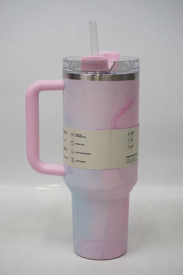 🔥Stanley 40 oz Stainless Steel H2.0 FlowState Quencher Tumbler Watercolor Tulle