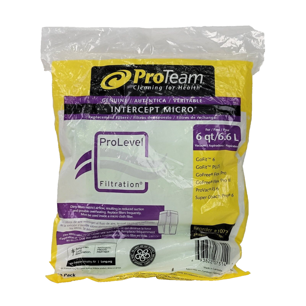 🔥ProTeam Intercept Micro Filter Bags Green/Purple 10/Pk (107314) 553959 NEW🔥