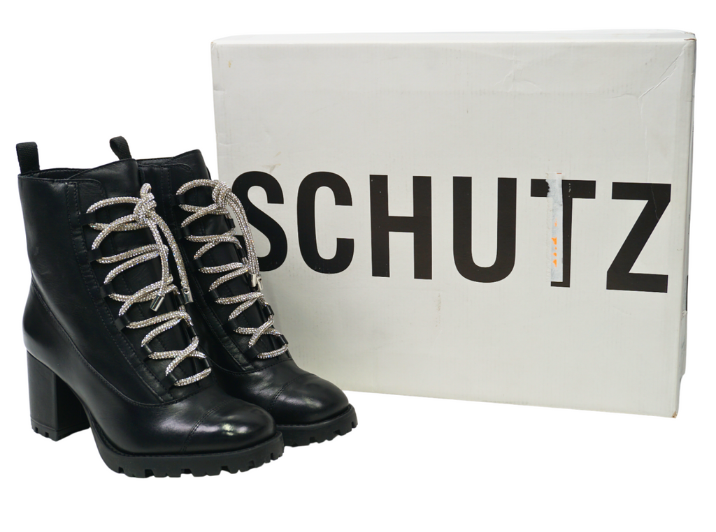 🔥NEW Schultz Kaile Mid Glam Bootie, Black, 7.5US/37.5EU MSRP $228 SHIPS TODAY🔥