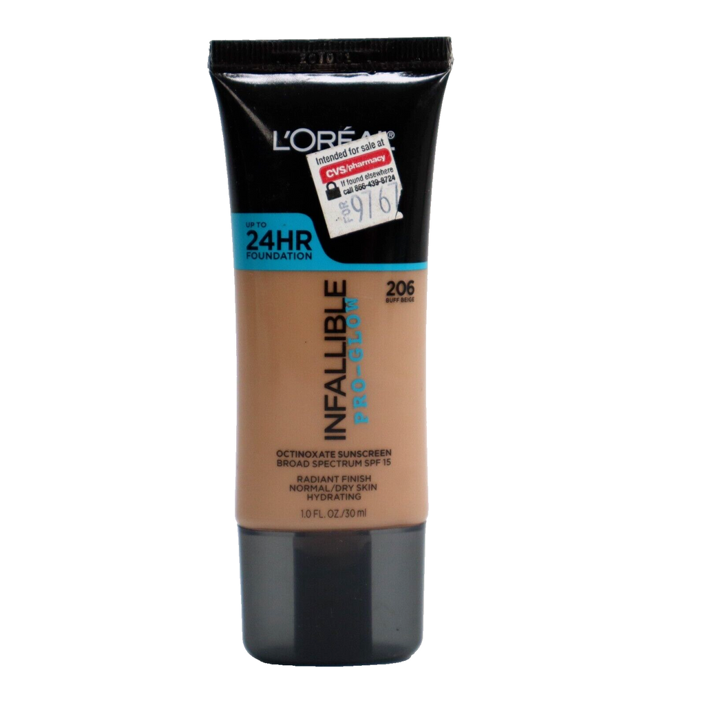 🔥NEW L'Oreal Infallible Pro Glow 24 Hr Foundation 206 Buff Beige SHIPS TODAY🔥