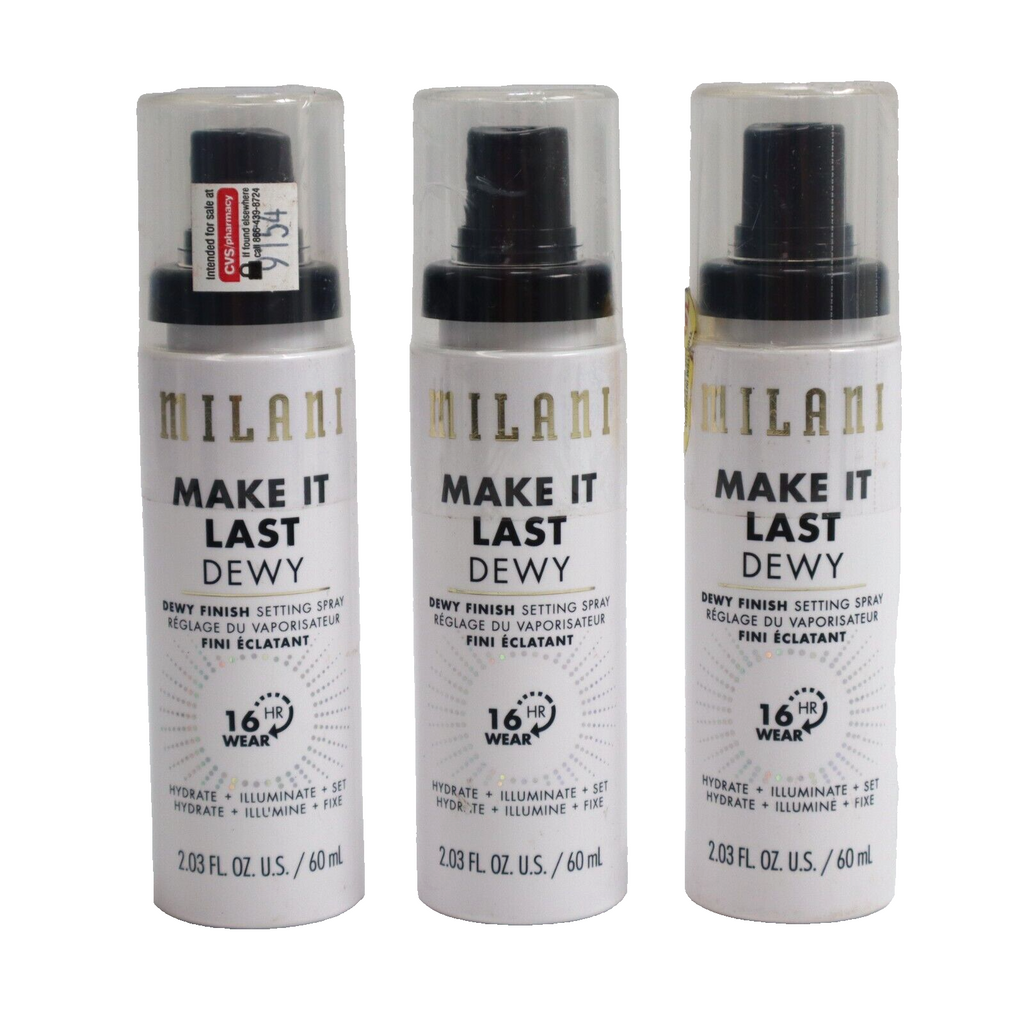 🔥3 PACK Milani Make It Last Dewy Setting Spray Hydrate/Illuminate 2.03oz NEW🔥
