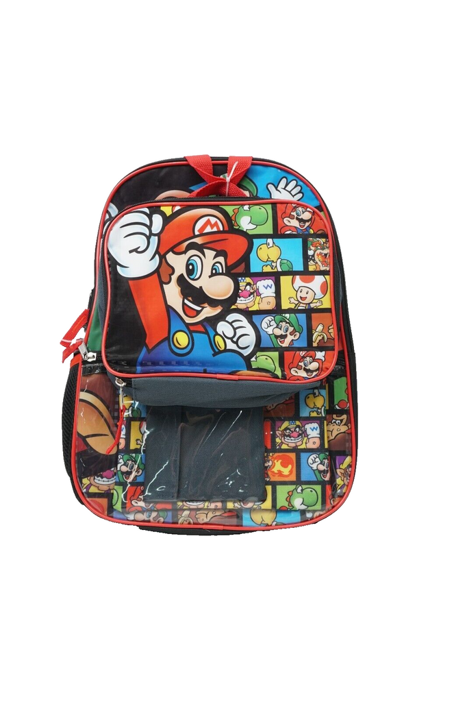 🔥Nintendo Boys 5 PC Shimmer Pixel Character 16" Backpack Combo Set SHIPS TODAY