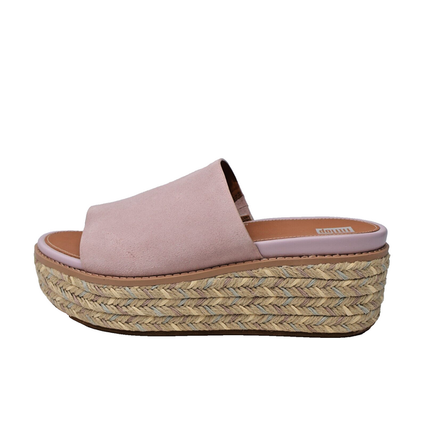 🔥NEW FITFLOP Eloise Espadrille Suede Wedge Slides Sandal, Soft Lilac, 8US/39EU