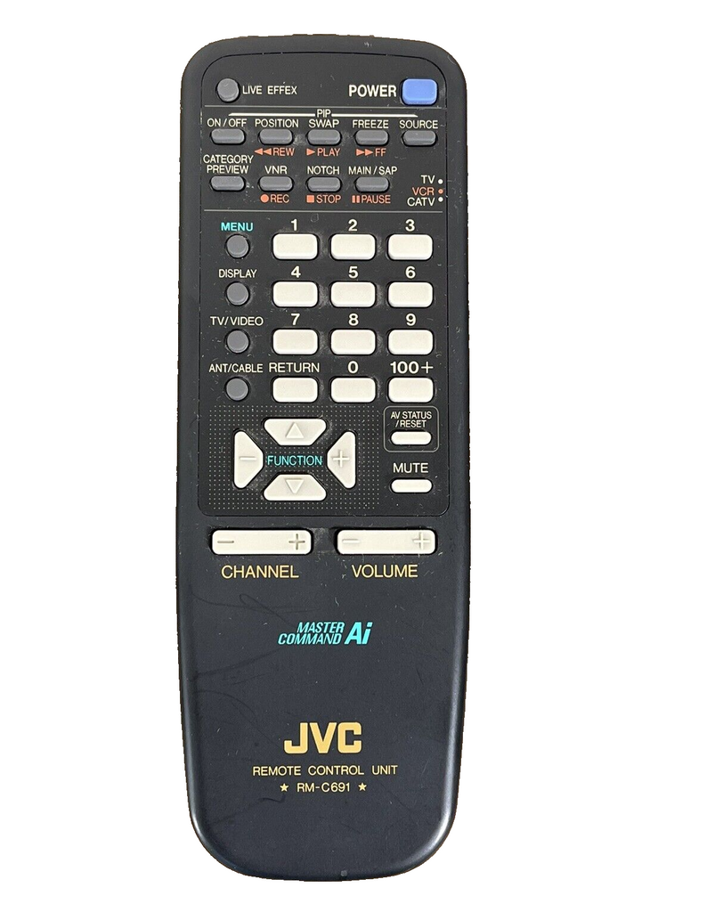 🔥ORIGINAL JVC TV VCR Remote Control RM-C691 MASTER COMMAND Audio SHIPS NOW🔥