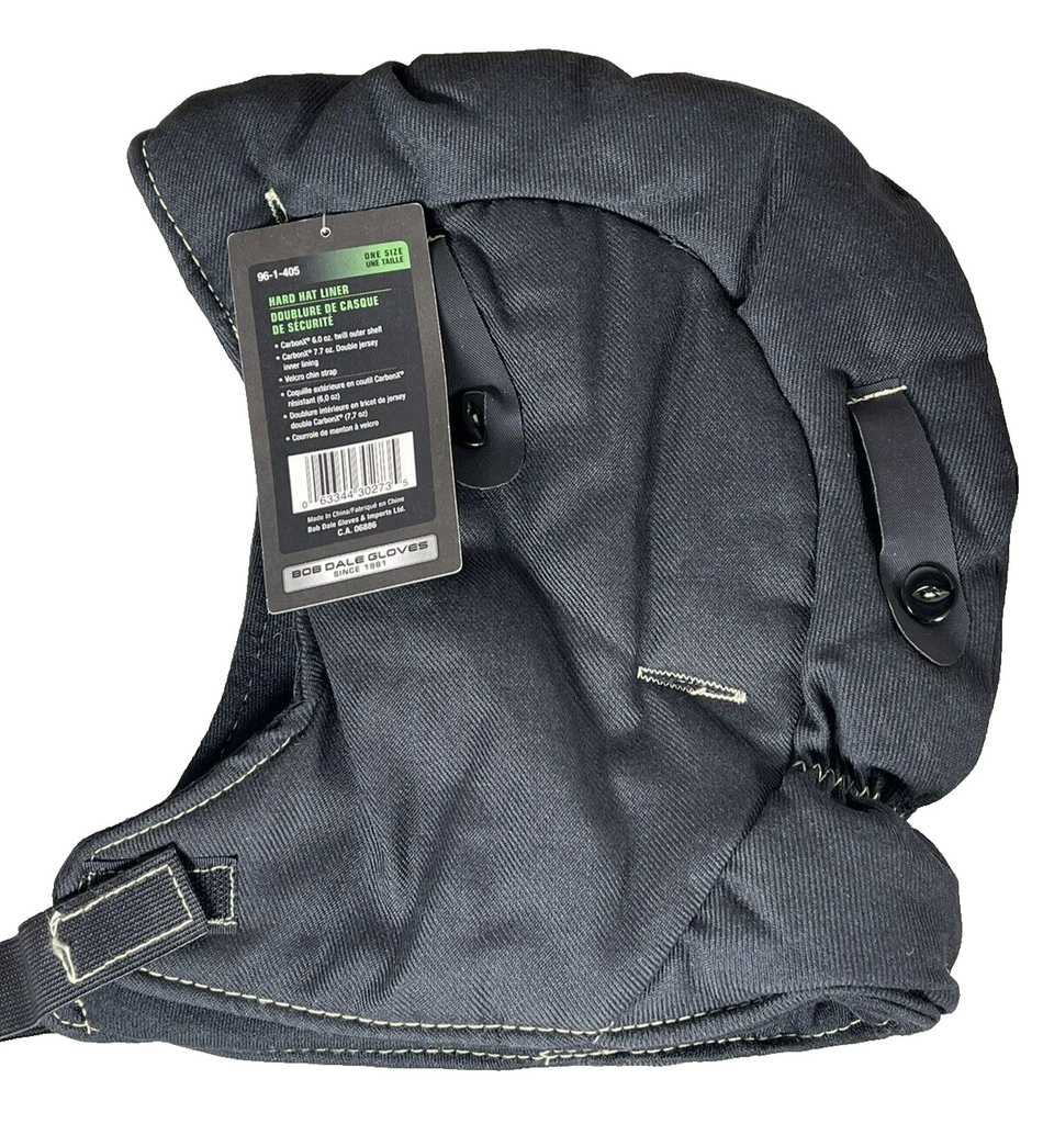 🔥Bob Dale Hard Hat Liner Quilted Cotton Zip Off Ear Extensions Navy Blue🔥