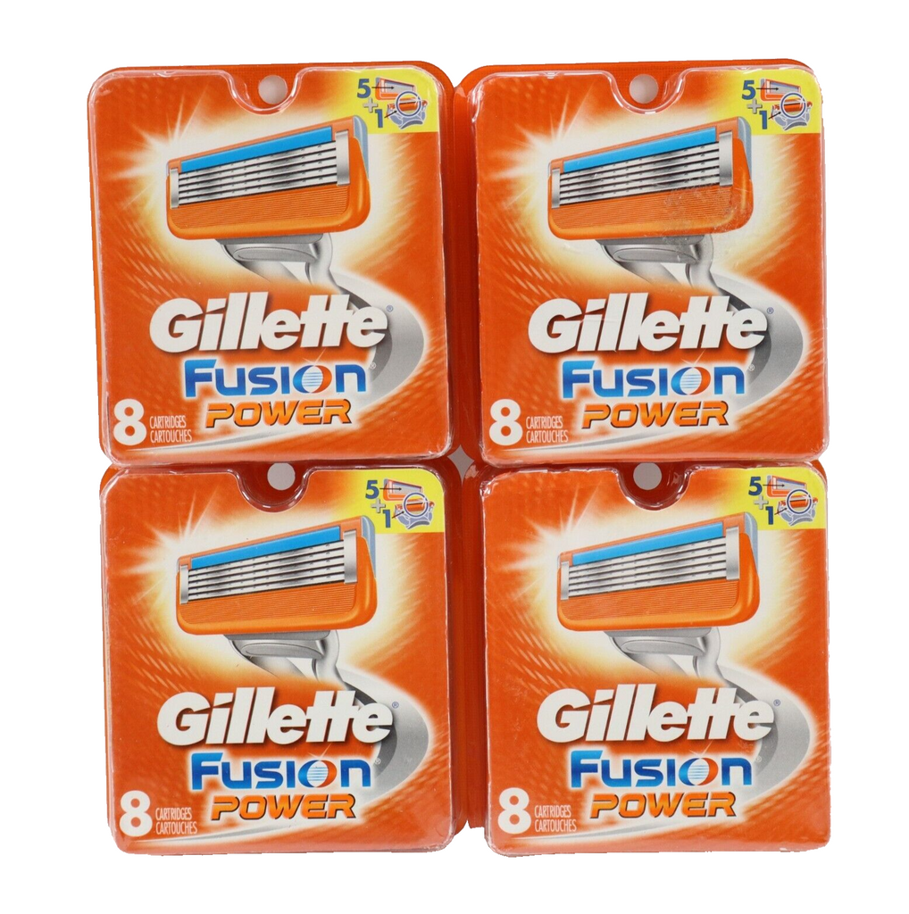 🔥NEW Gillette Fusion Power Refill Cartridges 4X8=32 Cartridges SHIPS TODAY🔥