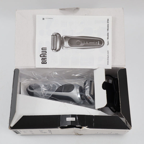 🔥NO CASE Braun Series 7 7020s 360 Flex Head Electric Shaver Silver DAMAGE BOX🔥