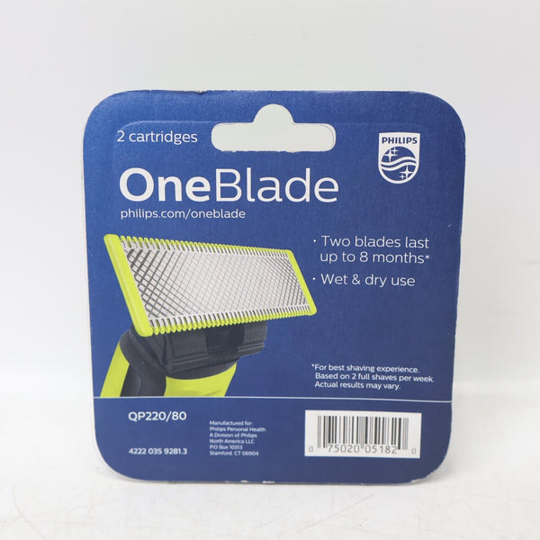 Philips Norelco One Blade Replacement 2X blades QP220/80 Brand New Sealed