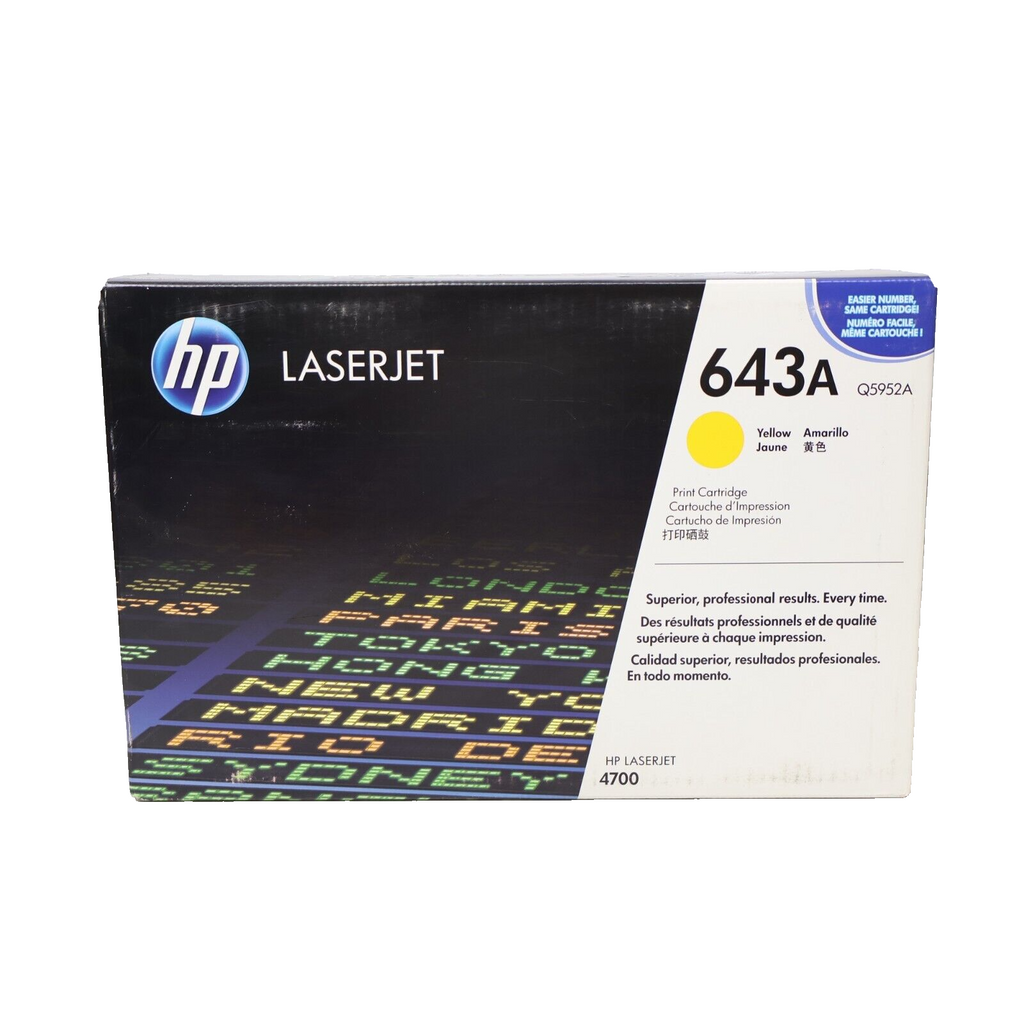 Genuine HP 643A Yellow Toner Cartridge Works with HP Color LaserJet 4700 Q5952A