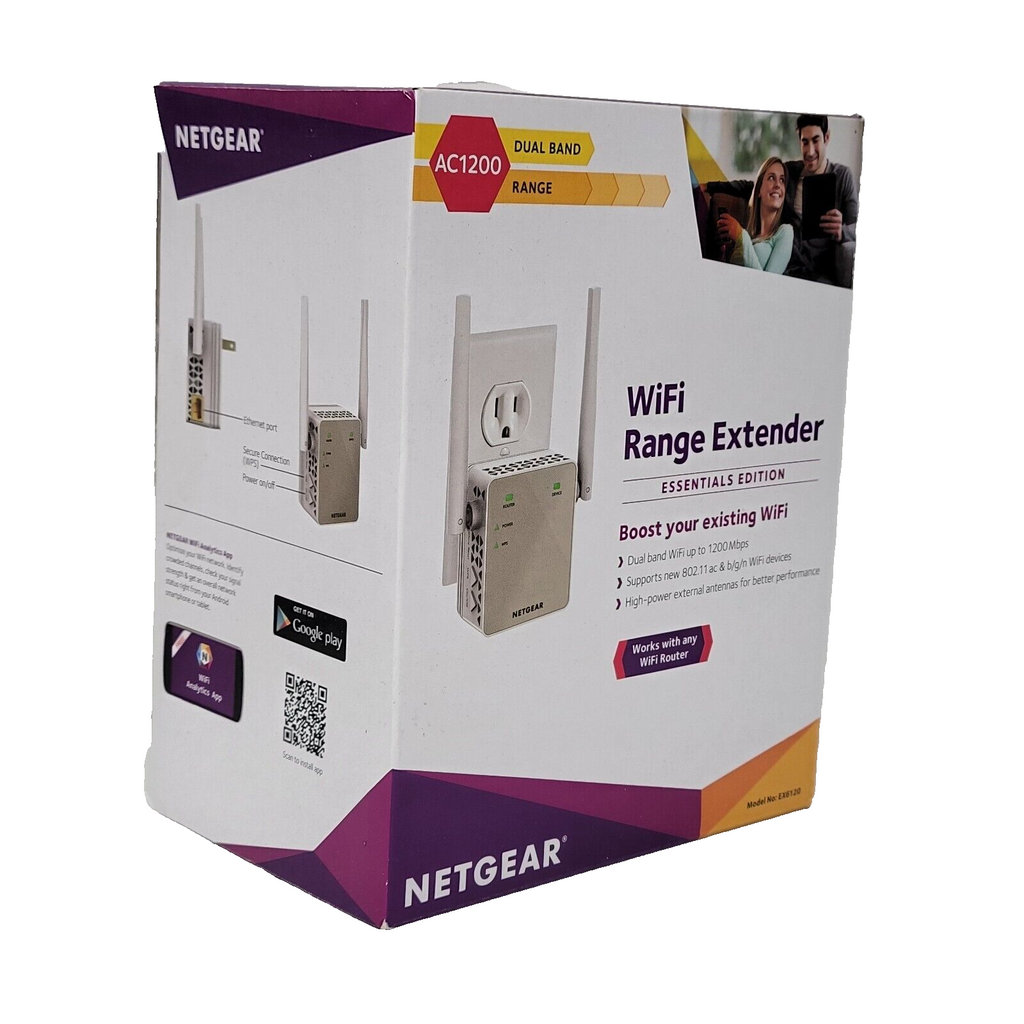 NETGEAR Wi-Fi Range Extender EX6120-100NAS AC1200 WIFI Range Extender Open Box💻