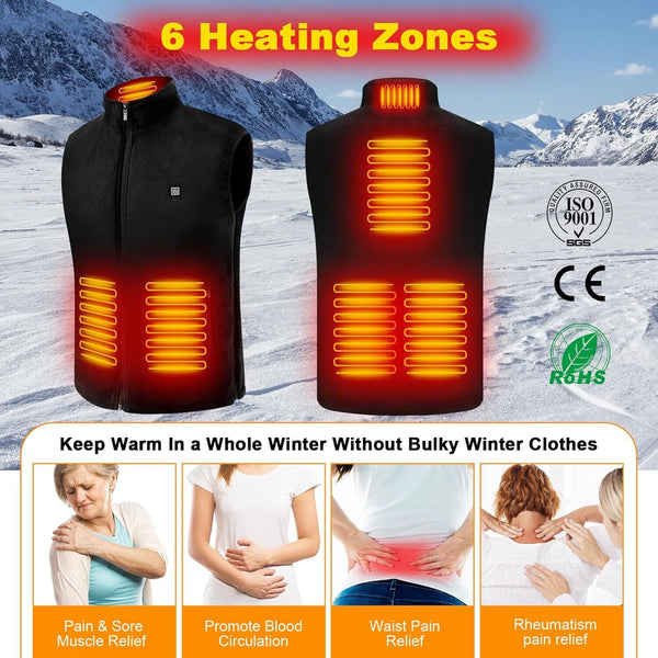 🔥Fleece Heated Vest for Men Women w/ Battery Pack Included Lightweight Warming