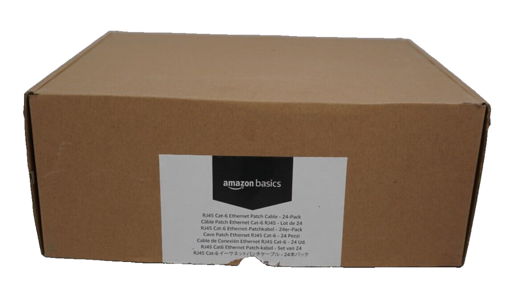 RJ45 Cat 6 Ethernet Patch Cable 1Gpbs Transfer Speed, Gold-Plated Conn. 10' 24PK