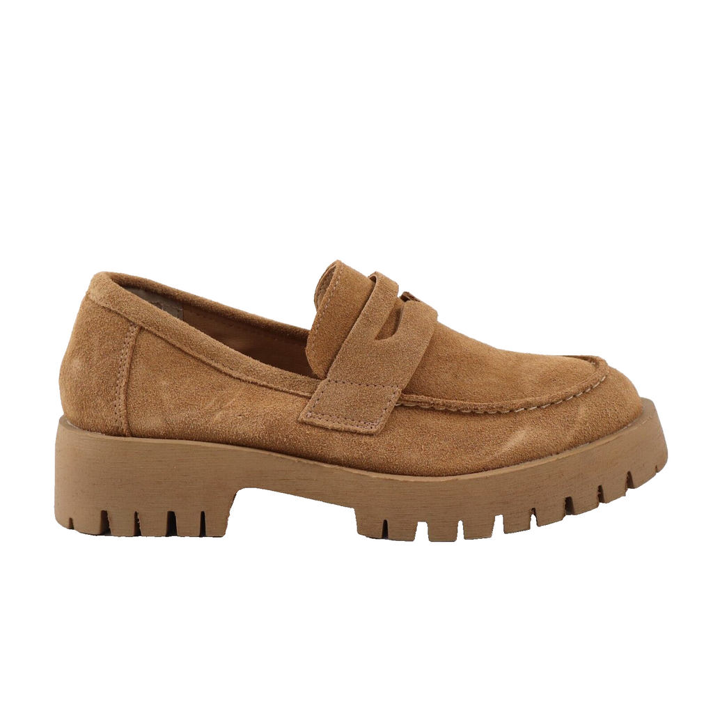 🔥NEW Steve Madden Lolo Penny Chunky Loafers, Tan Suede 5.5US/36EU SHIPS TODAY🔥