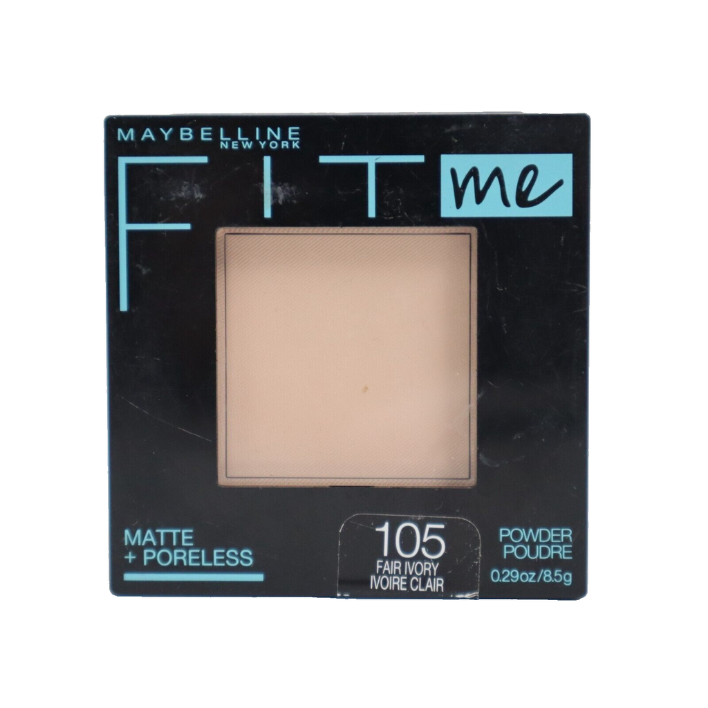 NEW Maybelline FIT ME MATTE + PORELESS Powder Foundation, 105 Fair Ivory 0.29 oz