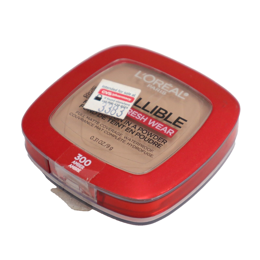 🔥L'OREAL Infallible Fresh Wear Foundation in Powder 24 Hour Long Wear 300 Amber