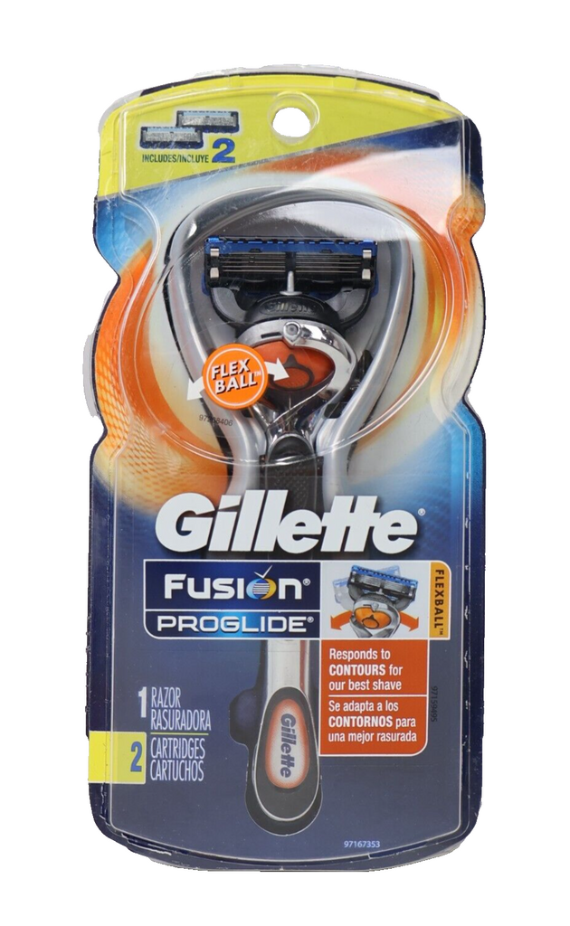 Gillette Fusion Proshield Flexball Razor & 2 Cartridges Brand New