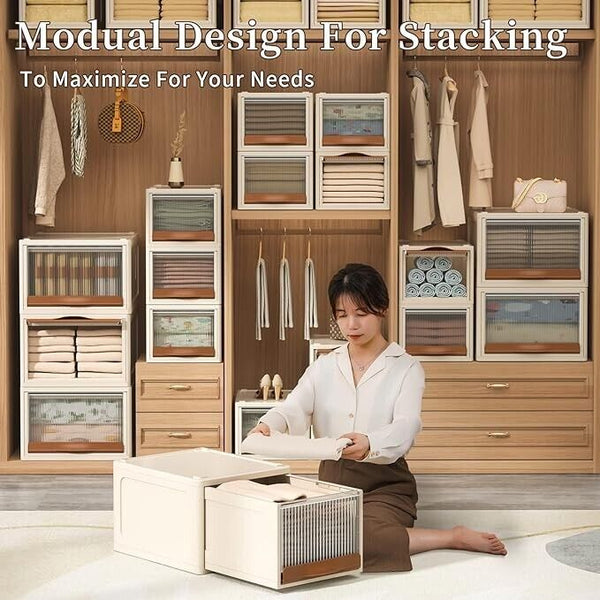 🔥HAIXIN Storage Drawers, Storage Bins with Drawers, Plastic Drawers Organizer