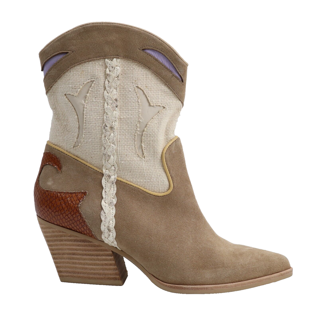 🔥Dolce Vita Loral Multicolor Western Booties, Taupe Multi Suede, 9US SHIPS NOW