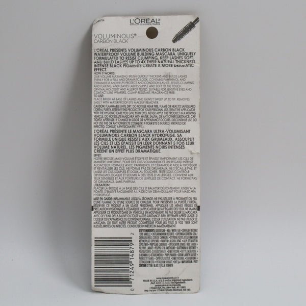 🔥NEW L'Oreal Voluminous Waterproof Mascaras 395 Carbon Black 0.32fl SHIPS TODAY