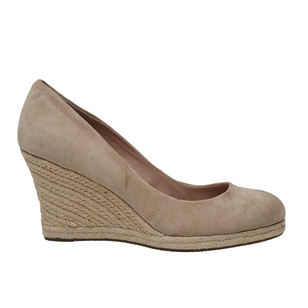 🔥Charles by Charles David Simple Espadrille Wedges, Nude Suede, 11 US MSRP$69🔥