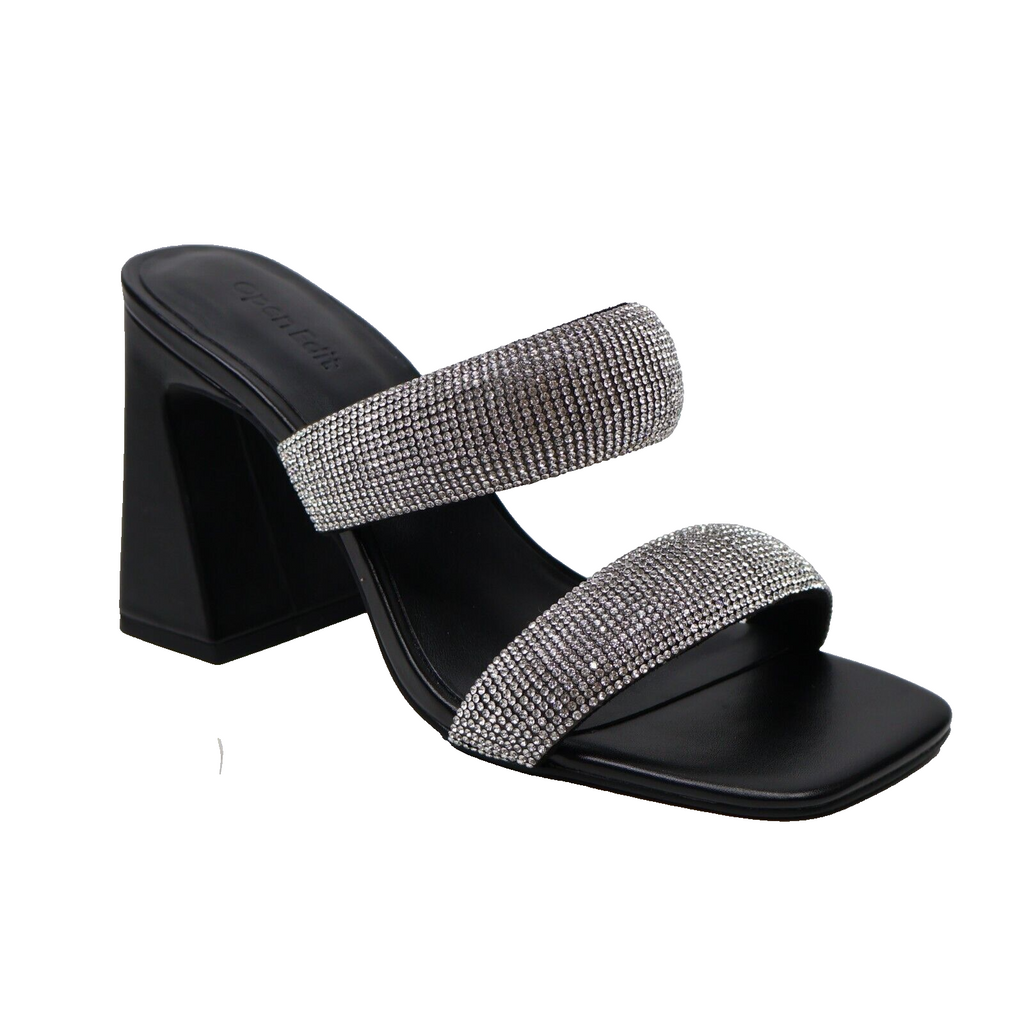 🔥Open Edit Women's Sasha Rhinestone Sandal, Black, 8.5US/38.5EU SHIPS NOW🔥