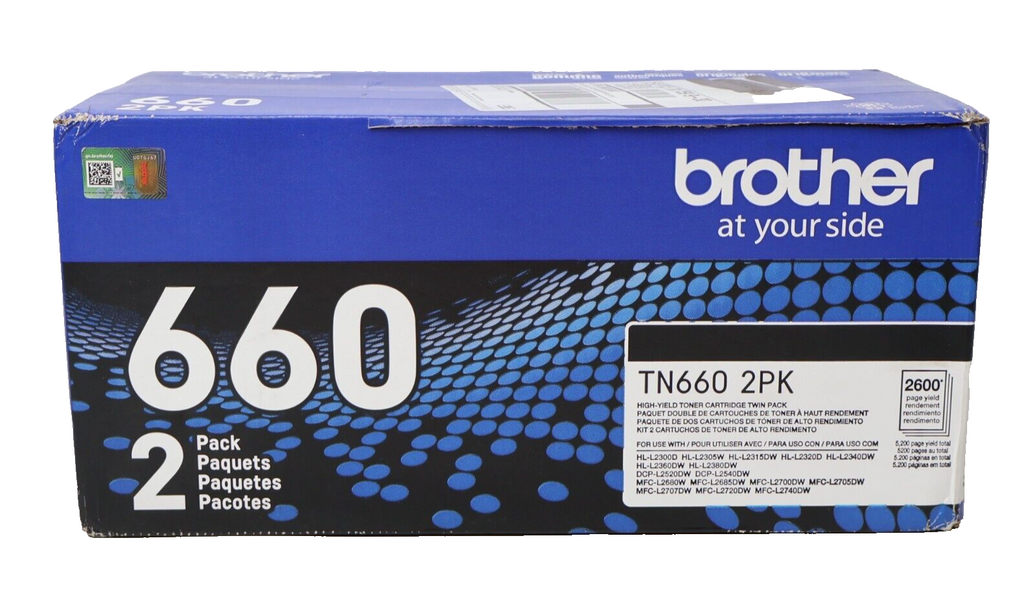 Genuine Brother TN-6602PK Black High Yield Toner Cartridge New Minor Blemish Box