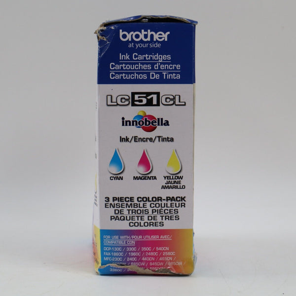 🔥Genuine Brother LC51CL 3-Pack Color Ink Cyan Magenta Yellow SHIPS TODAY🔥