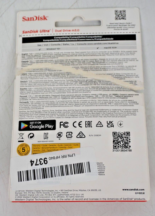 SanDisk 128GB Ultra Dual Drive m3.0 Android Devices Computers SDDD3-128G-G46 2PK