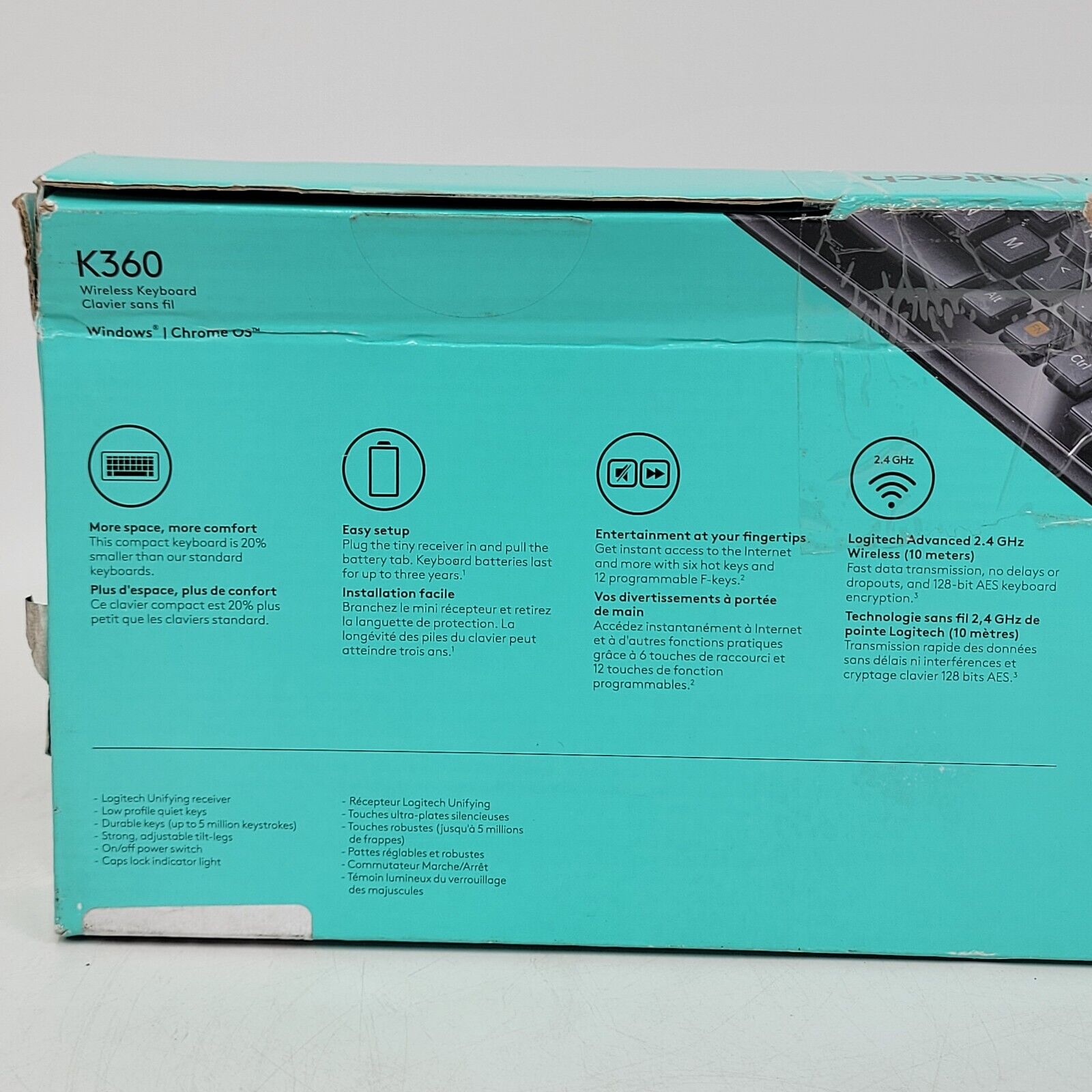 Mk3690 🔥LOGITECH MK360 French Compact Wireless Keyboard 920-004090 SHIPS TODA ...