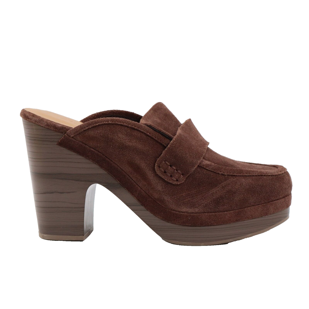 🔥NEW Splendid Vina Platform Clogs Suede Slip On Heel, Chocolate Brown, 9.5US🔥