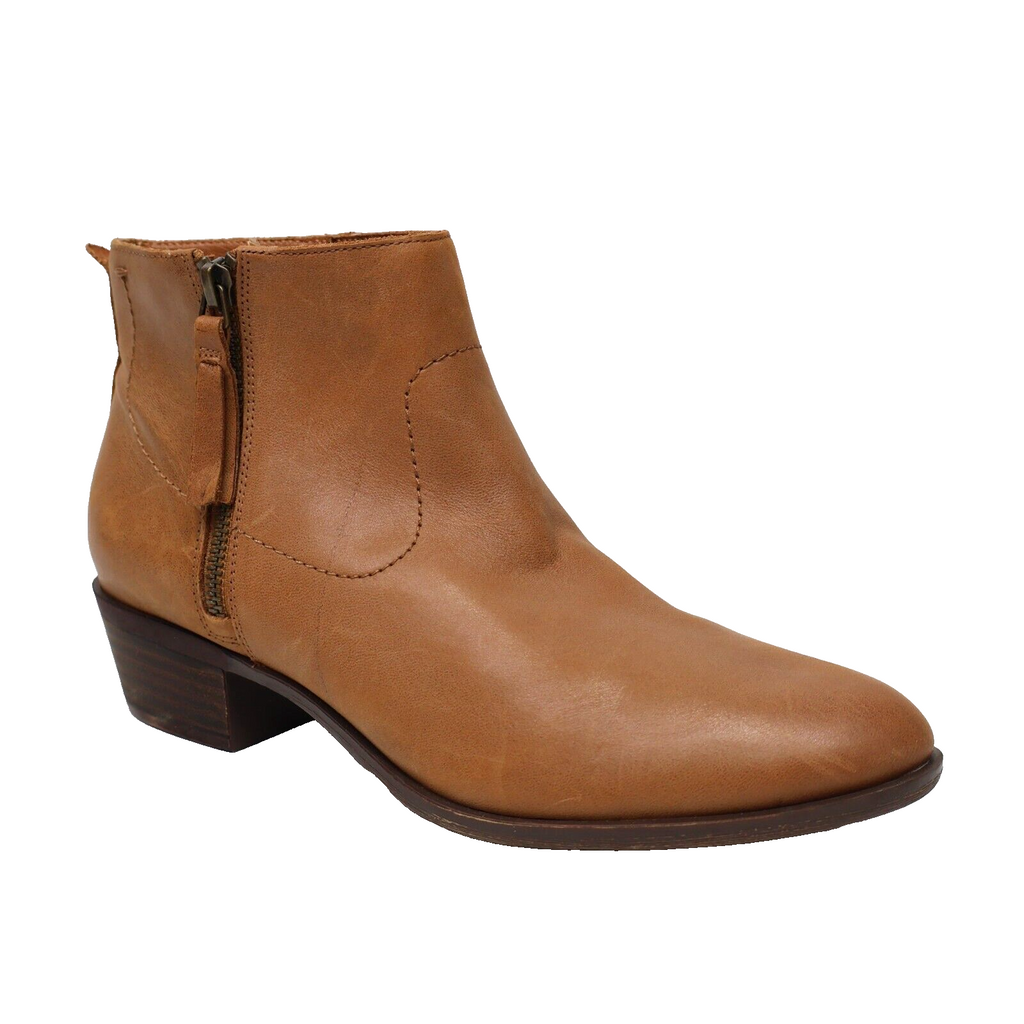 🔥Lucky Brand Women's Blandre Ankle Boot Side Zip, Brown Leather, 10US/41.5EU🔥