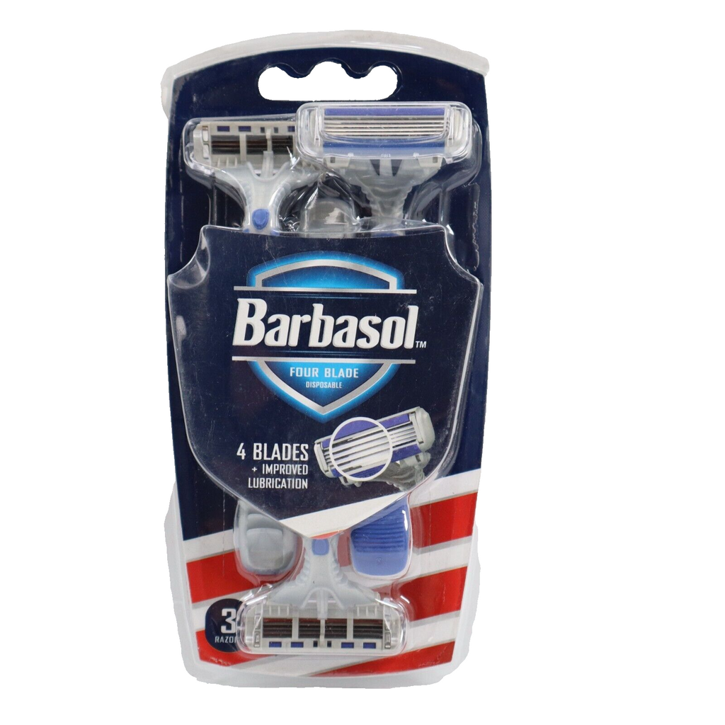 🔥NEW 3 PACK Barbasol Four Blade Disposable Razors FAST FREE SHIPPING🔥