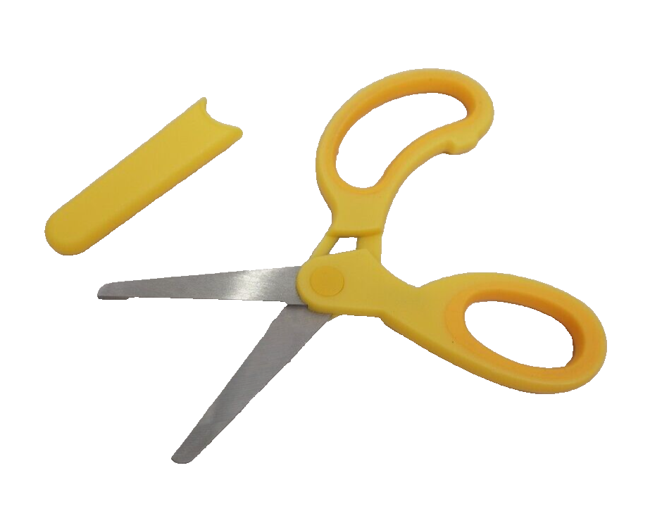 ✂️GENERIC (YELLOW) Kid's School Scissors, 6", ROUND POINT w/COVER 12 PACK✂️