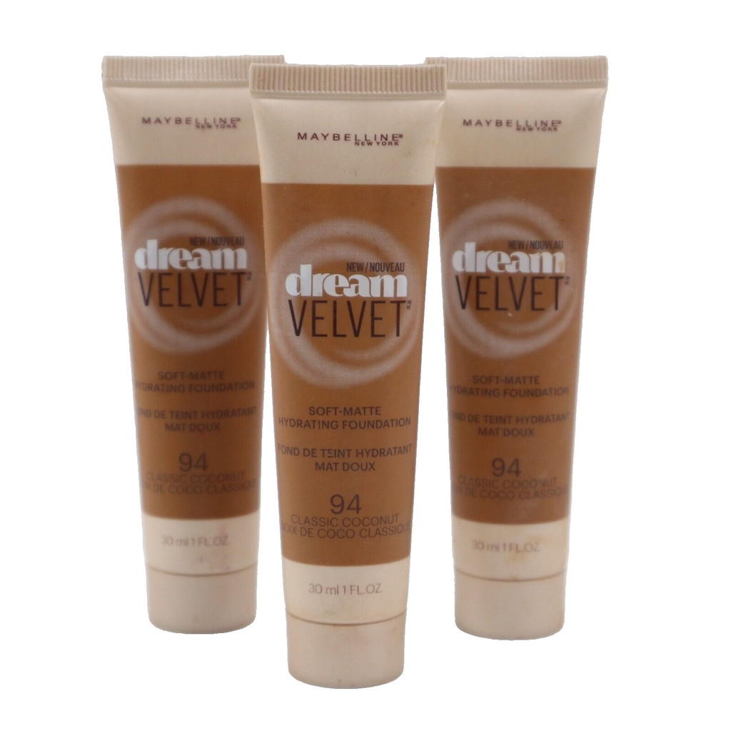 🔥3 PACK MAYBELLINE Dream Velvet Soft-Matte Foundation #94 Classic Coconut NEW