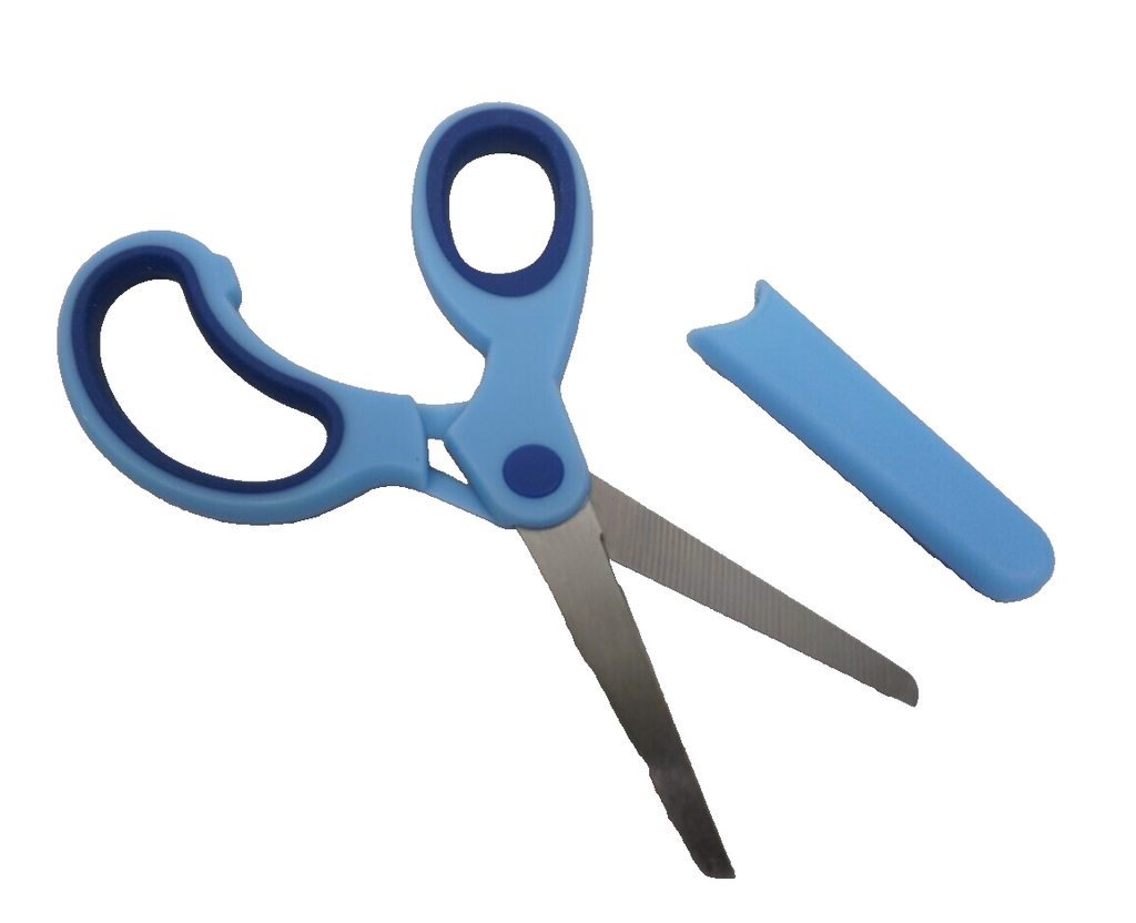 ✂️GENERIC (BLUE) Kid's School Scissors, 6", ROUND POINT w/COVER 12 PACK✂️