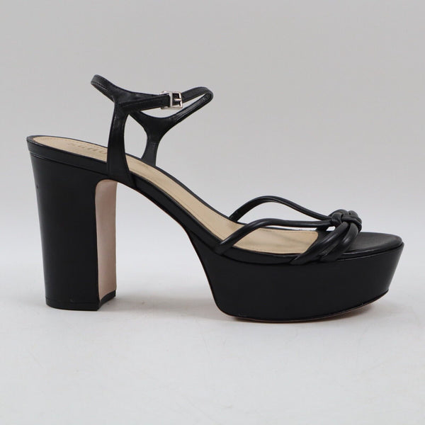 🔥Schutz Kelsie Platform Heeled Sandals Leather Ankle Strap Black 9.5US MSRP$148