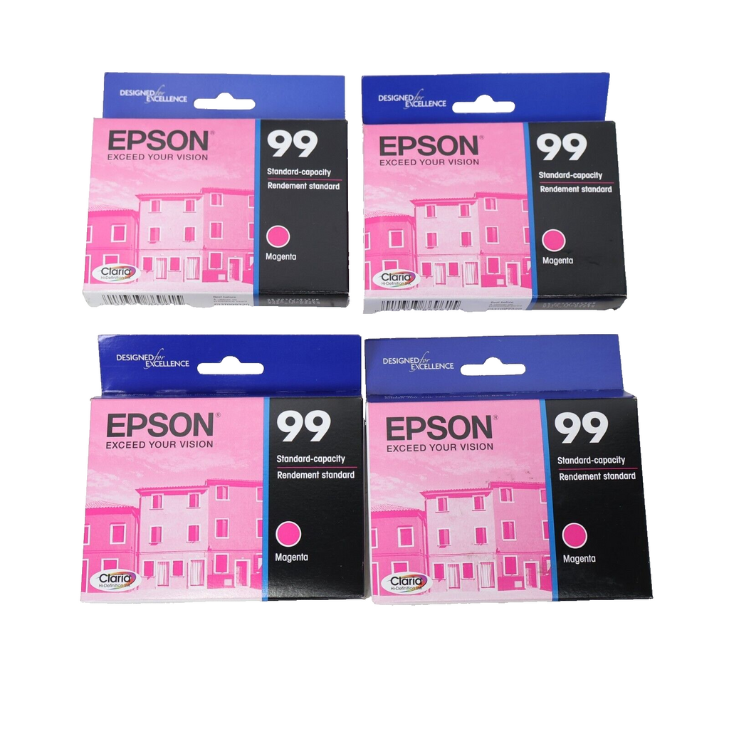 Genuine Epson 99 Magenta Ink Cartridges T099320 [ 4 Pack ] New 08/25