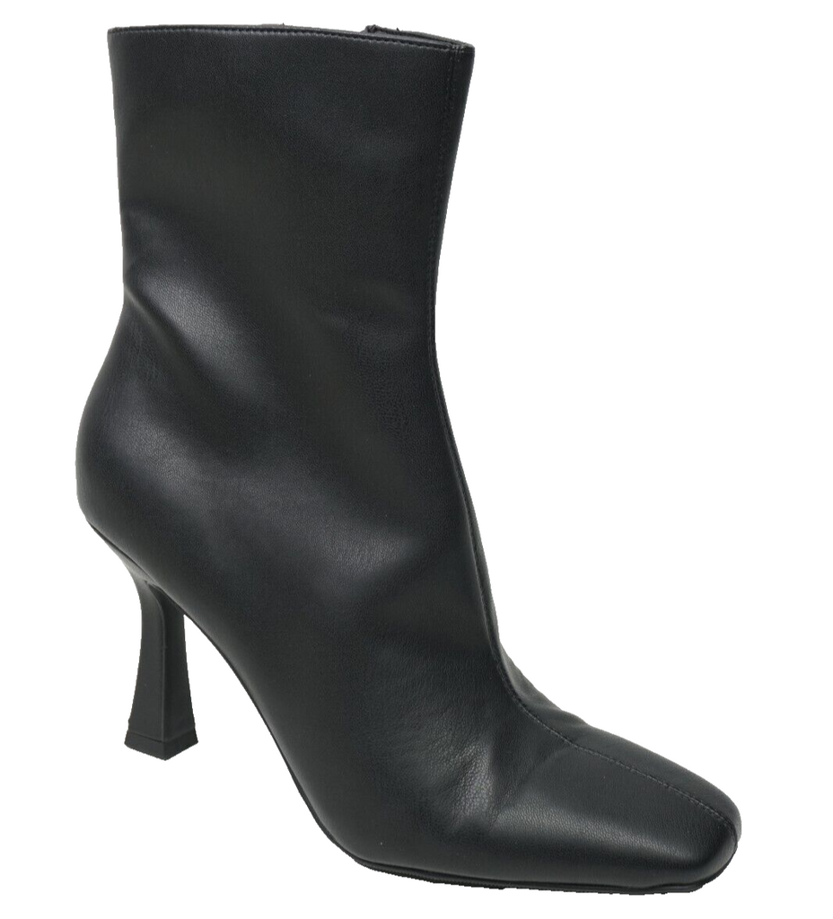 🔥Open Edit Heeled Ankle Booties Women's Side Zipper Heeled, Black, Size 8.5 M🔥
