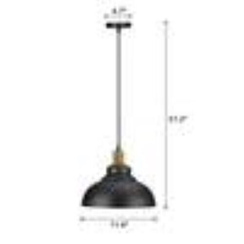 🔥LAMQEE Black Retro Industrial Loft Pendant Light with Metal Dome Shade🔥