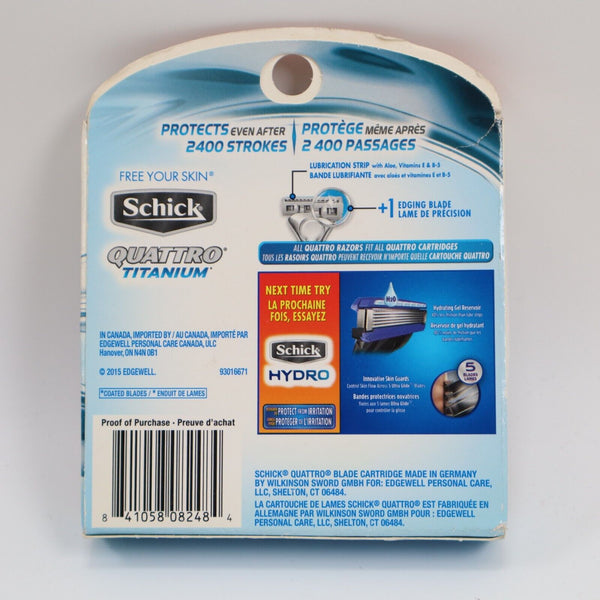 🔥NEW Schick Quattro Titanium 4 Blades 6 Cartridges w/ Lubrication Strips🔥