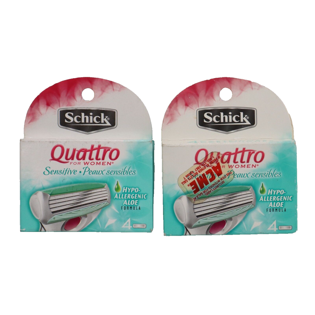 🔥NEW 8 CARTRIDGES SCHICK Quattro for Women Sensitive Hypo-Allergenic Aloe🔥