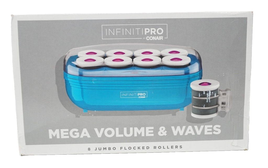 🔥InfinitiPRO Conair Mega Volume & Waves 2 Inch Flocked Rollers CHV28N Blue USED