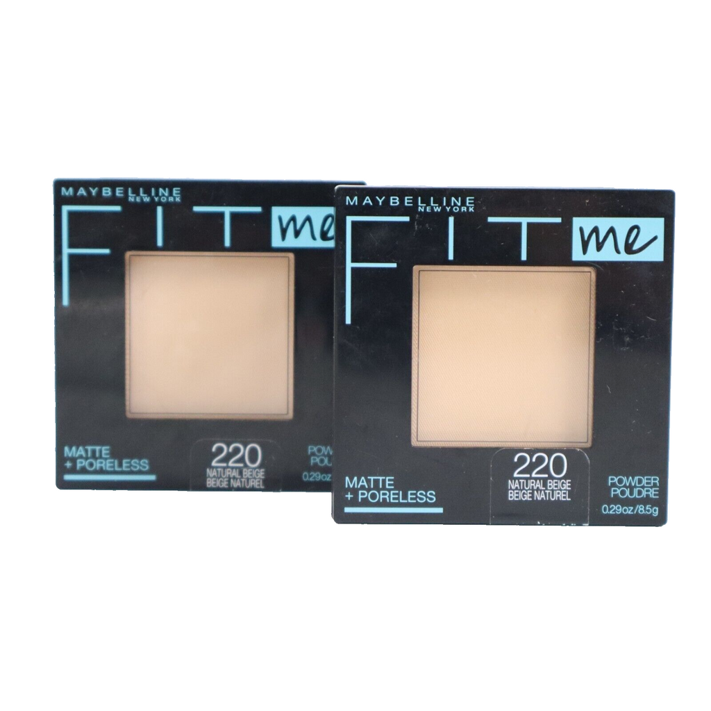 🔥NEW 2 PACK Maybelline Fit Me Matte + Poreless Pressed Powder #220 0.29oz/8.5g