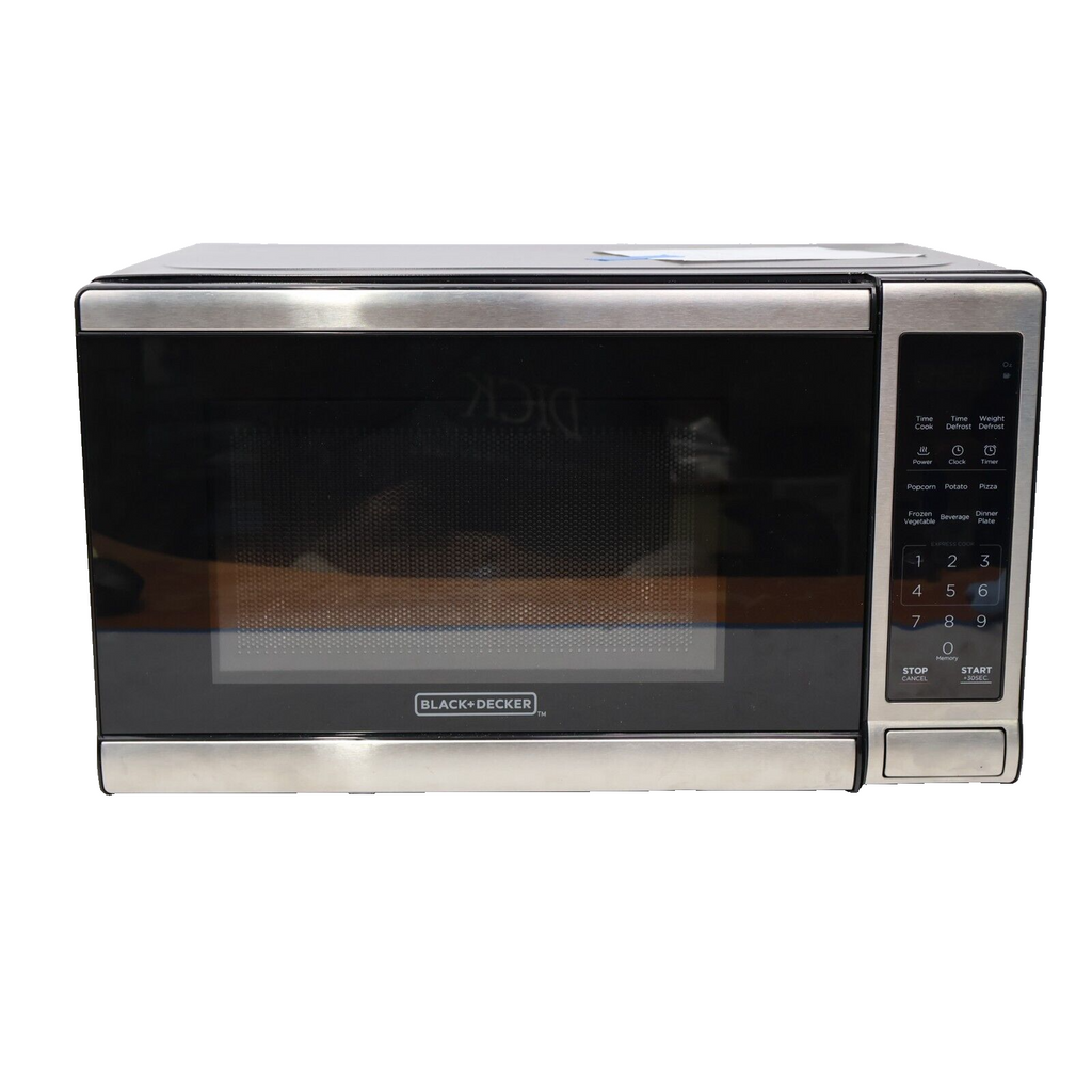 ♨️🔥SEE NOTES BLACK+DECKER 0.7 cu ft 700W Microwave Oven EM720CB7 Dented Works🔥
